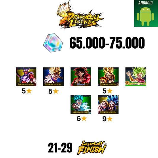[GLOBAL][ANDROID] 65.000-75.000 CC | GOKU SS4 ULTRA | GOHAN SS2 5* | GOGETA LF 5* | JANEMBA LF 5* | 7 CHARACTERS | 21-29 LF