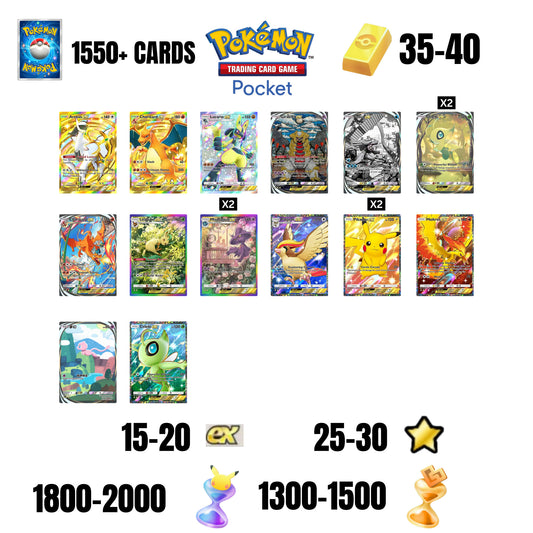 💎1550+ CARDS💎14 CARDS GUARANTEED🔥20 EX 4*🌟30 1 STAR CARDS🌟40 GOLD BARS🌟2000 PACK HOURGLASSES🌟1500 WONDER HOURGLASSES