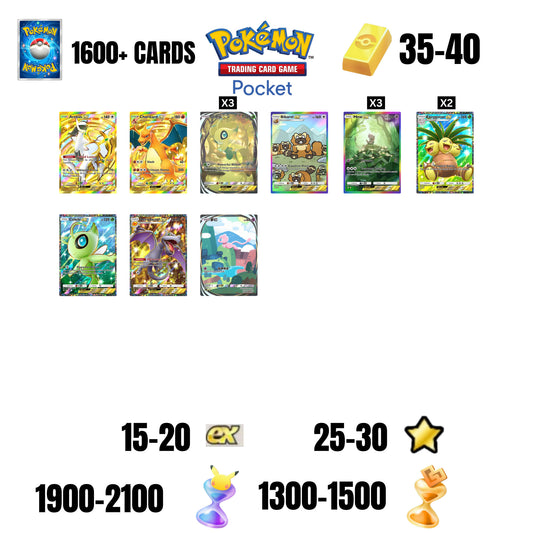 💎1600+ CARDS💎9 CARDS GUARANTEED🔥20 EX 4*🌟30 1 STAR CARDS🌟40 GOLD BARS🌟2100 PACK HOURGLASSES🌟1600 WONDER HOURGLASSES