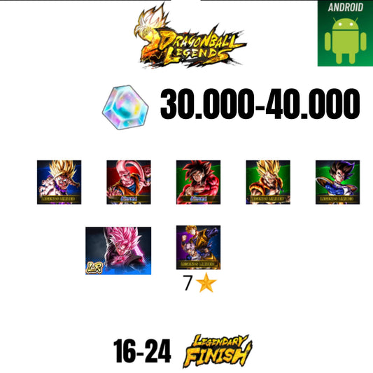 [GLOBAL][ANDROID] 30.000-40.000 CC | ROSE LEGEND | GOKU SS4 ULTRA | BUUHAN ULTRA | GOHAN SS2 | GOGETA SS | 6 CHARACTERS | 16-24 LF
