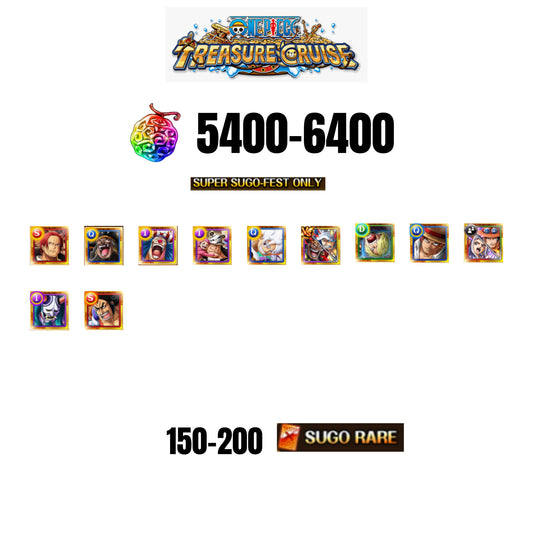 [GLOBAL][ANDROID] 5500-6500 GEMS | 3 12TH ANNY CHARACTERS | 11 SUPER SUGO FEST | 150-170 SUGO RARE