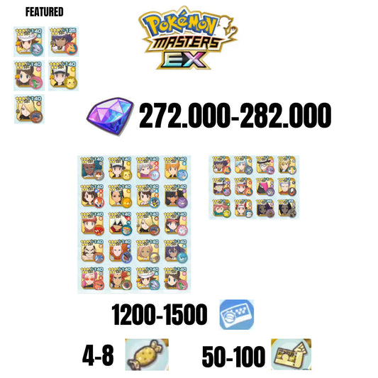 [ANDROID] 272.000-282.000 GEMS | 6 FEATURED UNITS | 32 UNITS GUARANTEED | 1200-1500 TICKET 5-STAR | 4-8 5-STAR MOVE CANDY | 50-100 5-STAR POWER UP