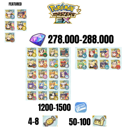 [ANDROID] 278.000-288.000 GEMS | 5 FEATURED UNITS | 28 UNITS GUARANTEED | 1200-1500 TICKET 5-STAR | 4-8 5-STAR MOVE CANDY | 50-100 5-STAR POWER UP
