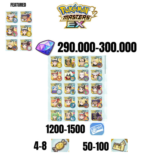 [ANDROID] 290.000-300.000 GEMS | 6 FEATURED UNITS | 20 UNITS GUARANTEED | 1200-1500 TICKET 5-STAR | 4-8 5-STAR MOVE CANDY | 50-100 5-STAR POWER UP
