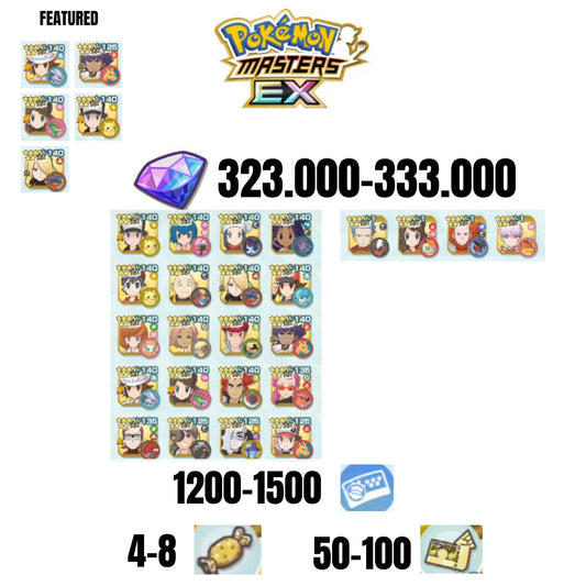 [ANDROID] 323.000-333.000 GEMS | 5 FEATURED UNITS | 24 UNITS GUARANTEED | 1200-1500 TICKET 5-STAR | 4-8 5-STAR MOVE CANDY | 50-100 5-STAR POWER UP