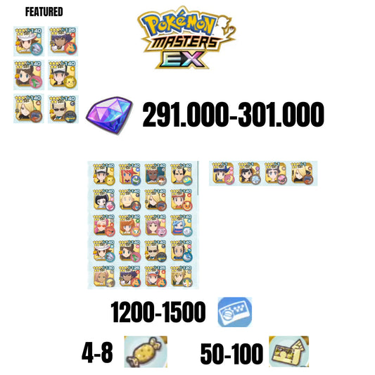[ANDROID] 291.000-301.000 GEMS | 5 FEATURED UNITS | 24 UNITS GUARANTEED | 1200-1500 TICKET 5-STAR | 4-8 5-STAR MOVE CANDY | 50-100 5-STAR POWER UP