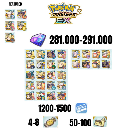 [ANDROID] 281.000-291.000 GEMS | 5 FEATURED UNITS | 28 UNITS GUARANTEED | 1200-1500 TICKET 5-STAR | 4-8 5-STAR MOVE CANDY | 50-100 5-STAR POWER UP