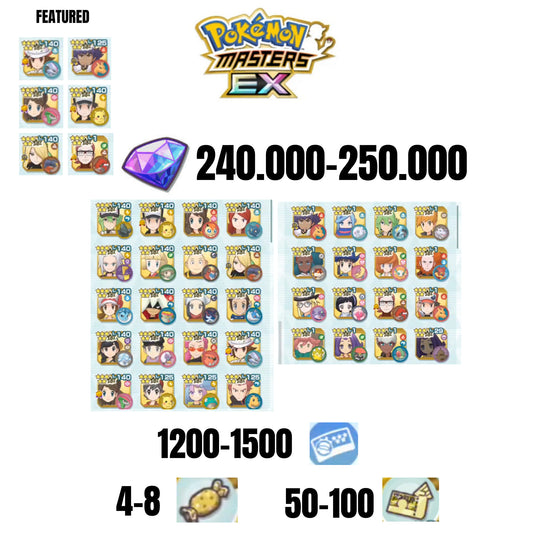 [ANDROID] 240.000-250.000 GEMS | 6 FEATURED UNITS | 36 UNITS GUARANTEED | 1200-1500 TICKET 5-STAR | 4-8 5-STAR MOVE CANDY | 50-100 5-STAR POWER UP