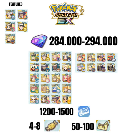 [ANDROID] 284.000-294.000 GEMS | 5 FEATURED UNITS | 28 UNITS GUARANTEED | 1200-1500 TICKET 5-STAR | 4-8 5-STAR MOVE CANDY | 50-100 5-STAR POWER UP