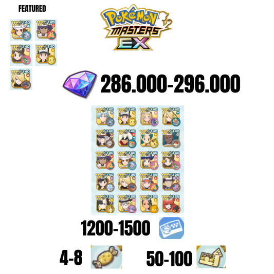 [ANDROID] 286.000-296.000 GEMS | 5 FEATURED UNITS | 20 UNITS GUARANTEED | 1200-1500 TICKET 5-STAR | 4-8 5-STAR MOVE CANDY | 50-100 5-STAR POWER UP