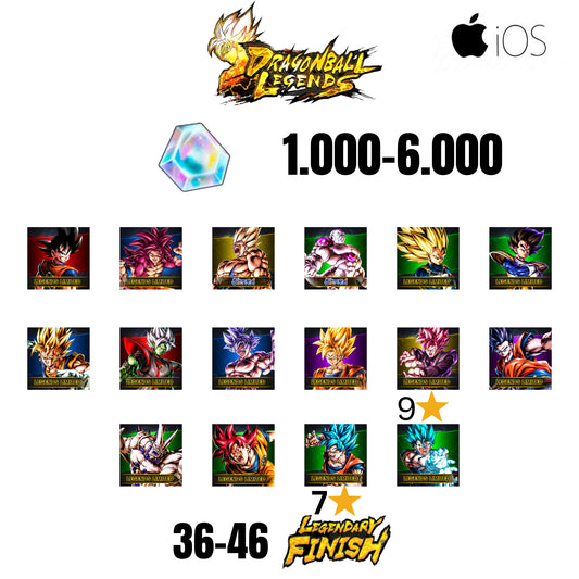 🔥6.000 CC💎16 CHARACTERS💎46 LF🔥DB LEGENDS(IOS)🔥