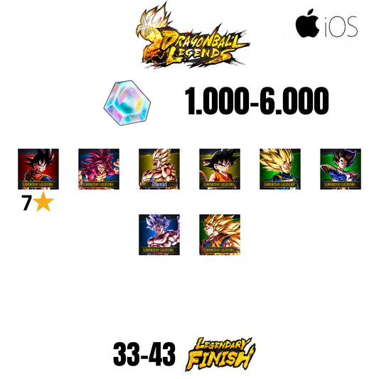 🔥6.000 CC💎8 CHARACTERS💎43 LF🔥DB LEGENDS(IOS)🔥