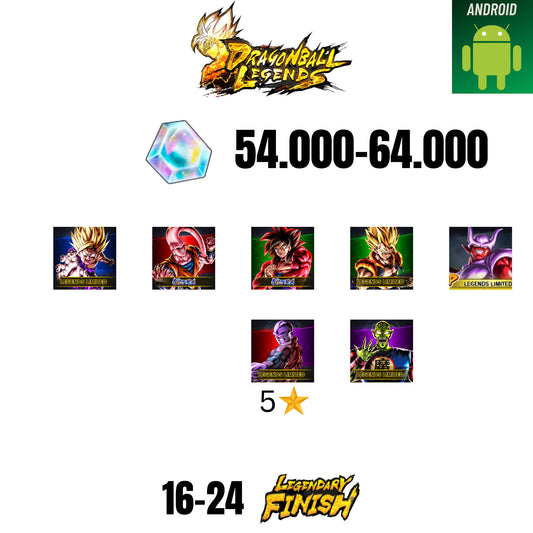 [GLOBAL][ANDROID] 54.000-64.000 CC | GOKU SS4 ULTRA  | BUUHAN ULTRA | GOHAN SS2 | GOGETA SS | 7 CHARACTERS | 16-24 LF