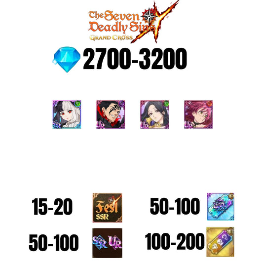 [GLOBAL] 2700-3200 GEMS | ZELDRIS DEMON KING NEW | SKULD | GOWTHER UR | HELA GREEN | COCTYUS | 15-20 FEST | 50-100 UR/SSR | 50-100 TICKET SSR
