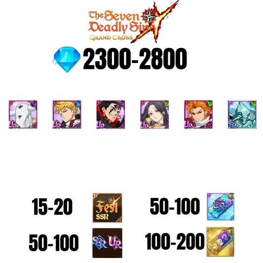 [GLOBAL] 2300-2800 GEMS | ZELDRIS DEMON KING NEW | SKULD | ARTHUR UR | LANCELOT | MAEL DARK UR | COCTYUS | 15-20 FEST | 50-100 UR/SSR | 50-100 TICKET SSR