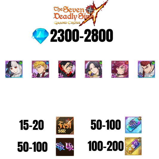 [GLOBAL] 2300-2800 GEMS | ZELDRIS DEMON KING NEW | SKULD | GOWTHER UR | LANCELOT | HELA GREEN | THIR | COCTYUS | 15-20 FEST | 50-100 UR/SSR | 50-100 TICKET SSR