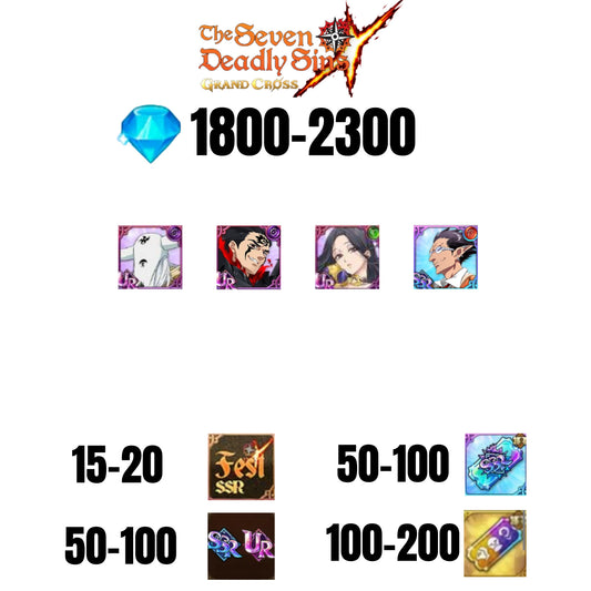 [GLOBAL] 1800-2300 GEMS | ZELDRIS DEMON KING NEW | SKULD | DEMIURGE | MAEL DARK UR | COCTYUS | 15-20 FEST | 50-100 UR/SSR | 50-100 TICKET SSR