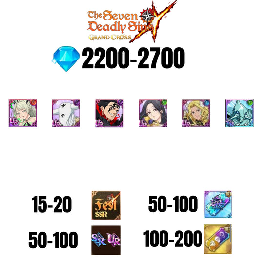 [GLOBAL] 2200-2700 GEMS | ZELDRIS DEMON KING NEW | SKULD | SABUNAK | THOR | MAEL DARK UR | COCTYUS | 15-20 FEST | 50-100 UR/SSR | 50-100 TICKET SSR