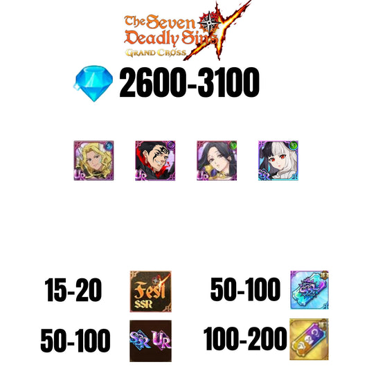 [GLOBAL] 2600-3100 GEMS | ZELDRIS DEMON KING NEW | SKULD | THOR | HELA GREEN | 15-20 FEST | 50-100 UR/SSR | 50-100 TICKET SSR