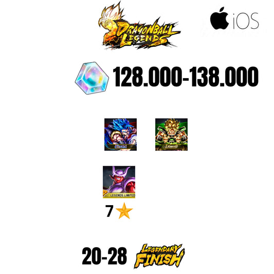 [GLOBAL][IOS] 128.000-138.000 CC | GOGETA ULTRA | BROLY LEGEND | 3 CHARACTERS | 20-28 LF