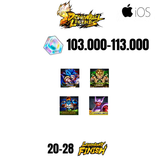 [GLOBAL][IOS] 103.000-113.000 CC | GOGETA ULTRA | BROLY LEGEND | 4 CHARACTERS | 20-28 LF