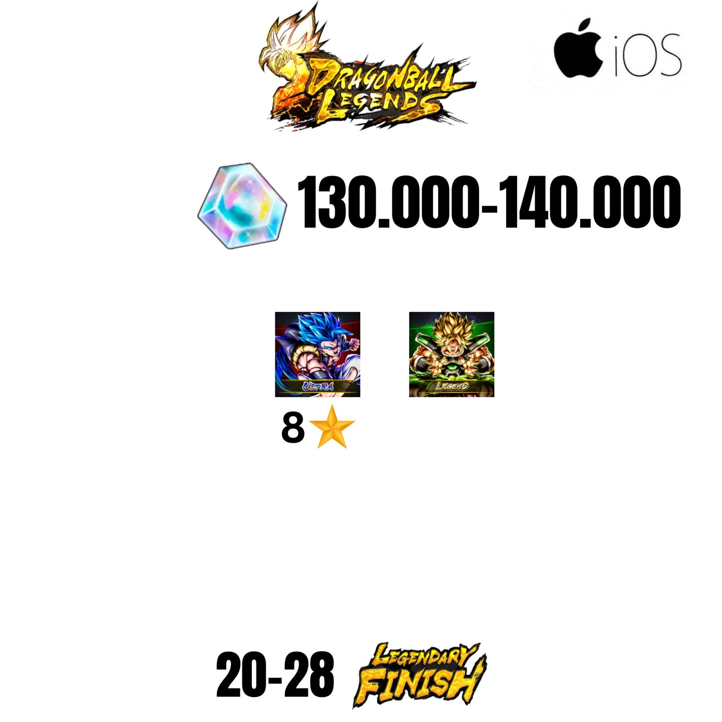 [GLOBAL][IOS] 130.000-140.000 CC | GOGETA ULTRA | BROLY LEGEND | 20-28 LF